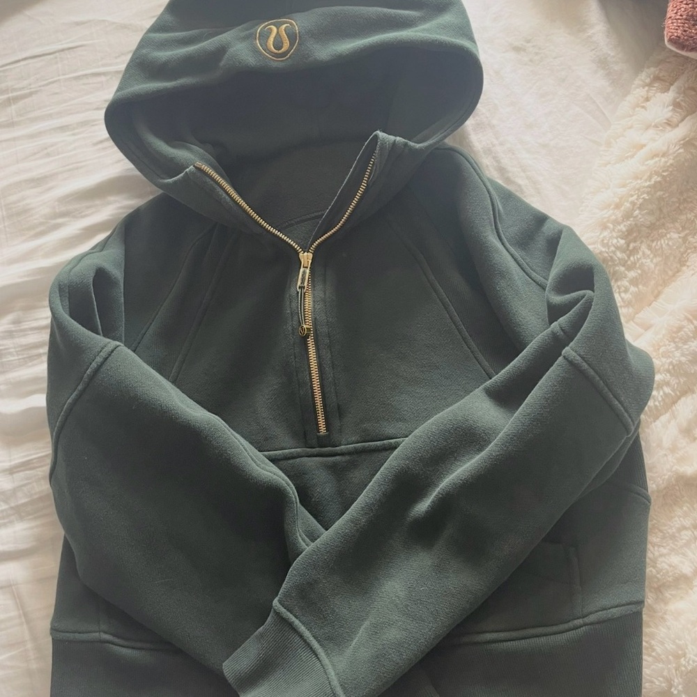 lululemon Green Scuba Hoodie with Gold Accents AND matching Lululemon Joggers